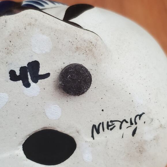 Vintage Signed Tonala Stoneware Duck Figurine Handcrafted Painted Mexican Decor - Picture 9 of 10